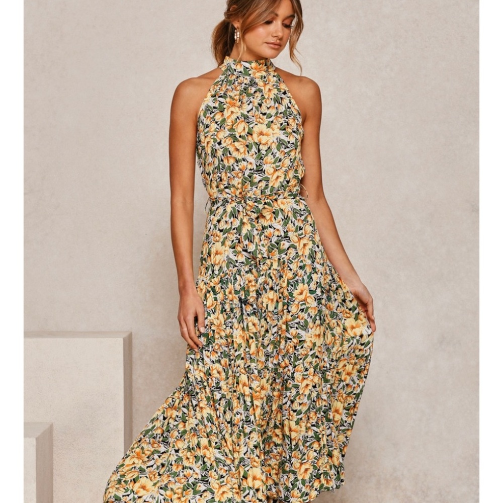 Women polka dot halter dress